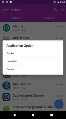 App Backup android App screenshot 1